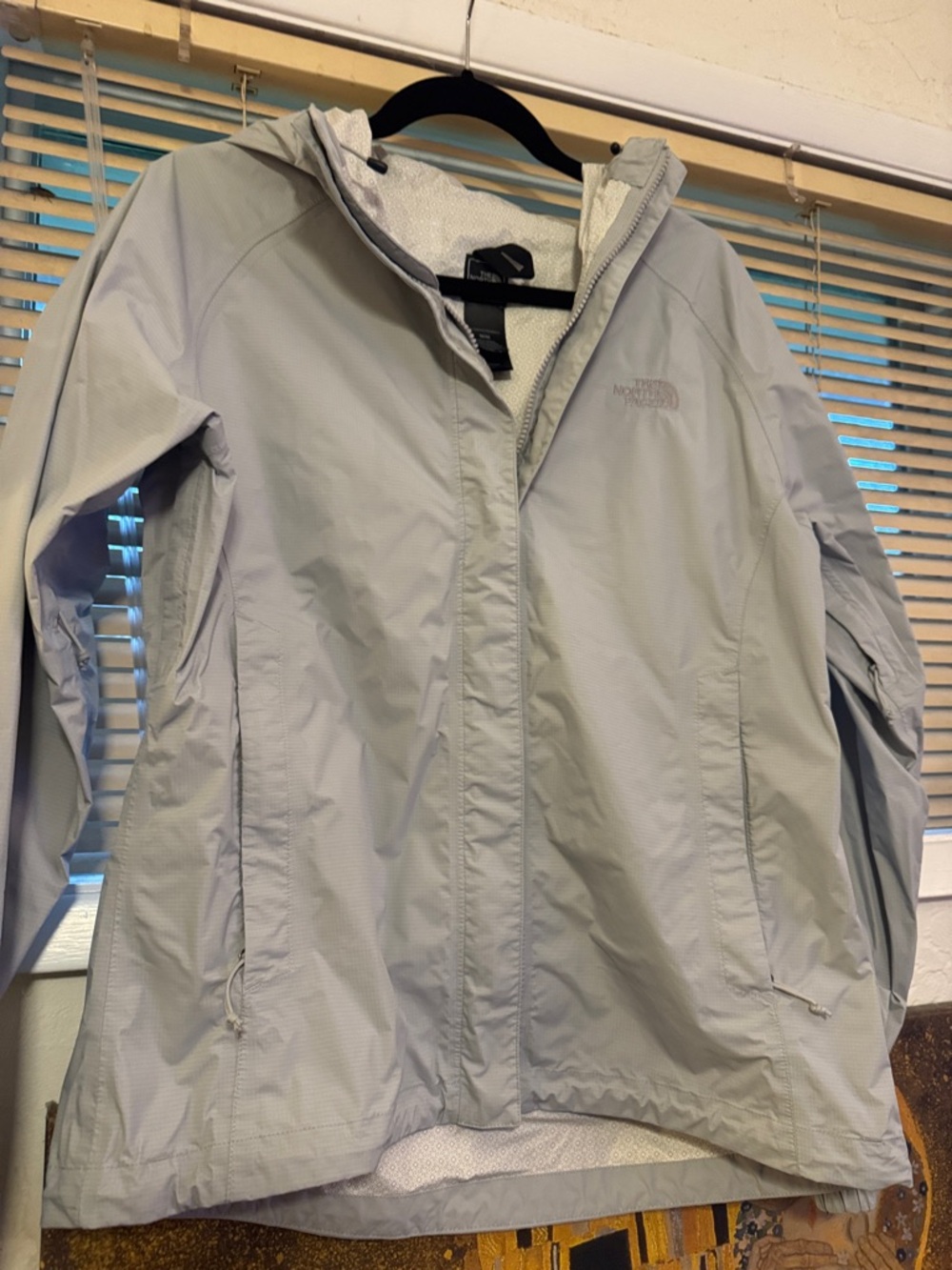 The North Face Women’s Light Gray Hooded Shell Jacket